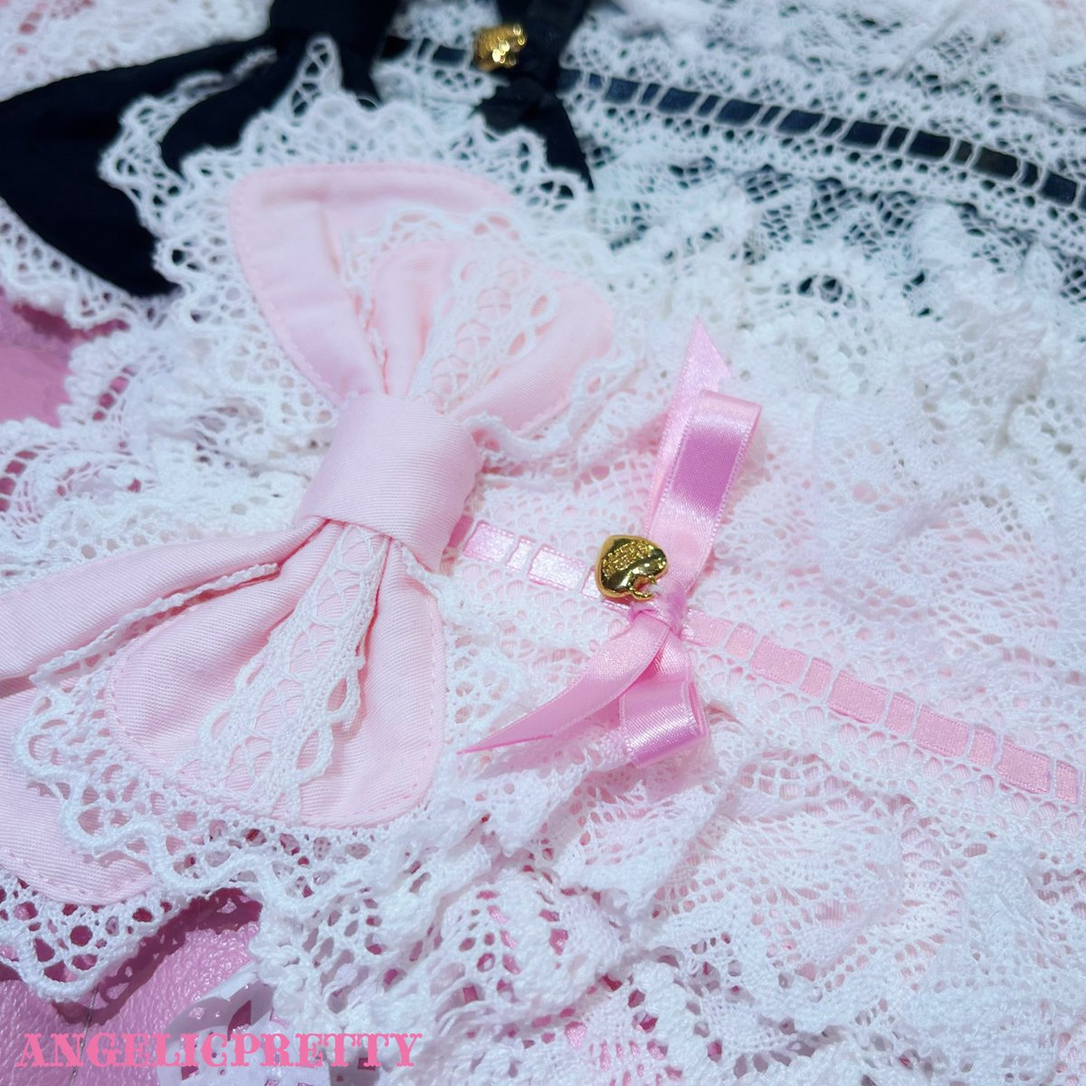 🎀あこがれはしごレースヘッドドレス🎀 🌹レースハートチャームバラ