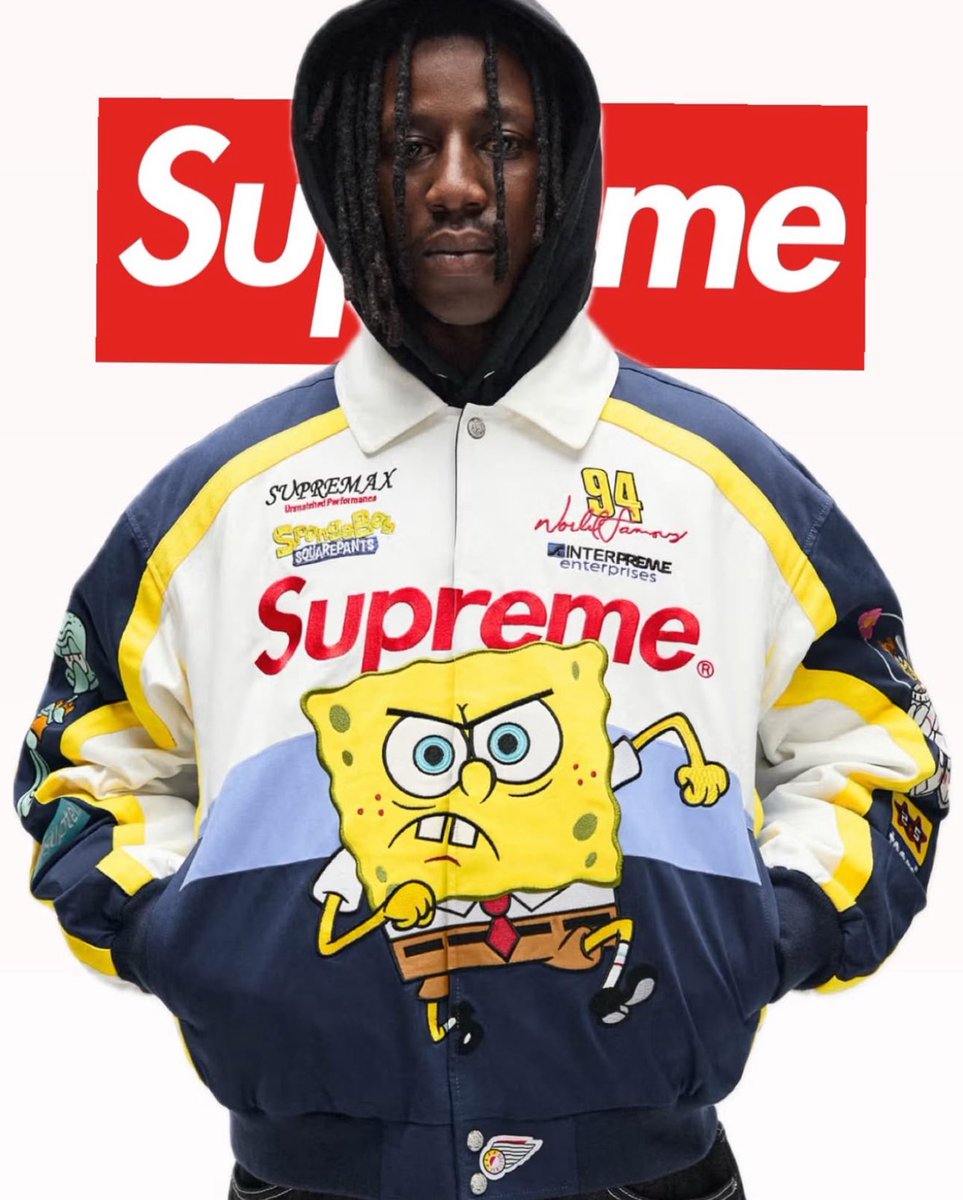 Supreme®/SpongeBob SquarePants🧽 -Jeff Hamilton Racing Jacket