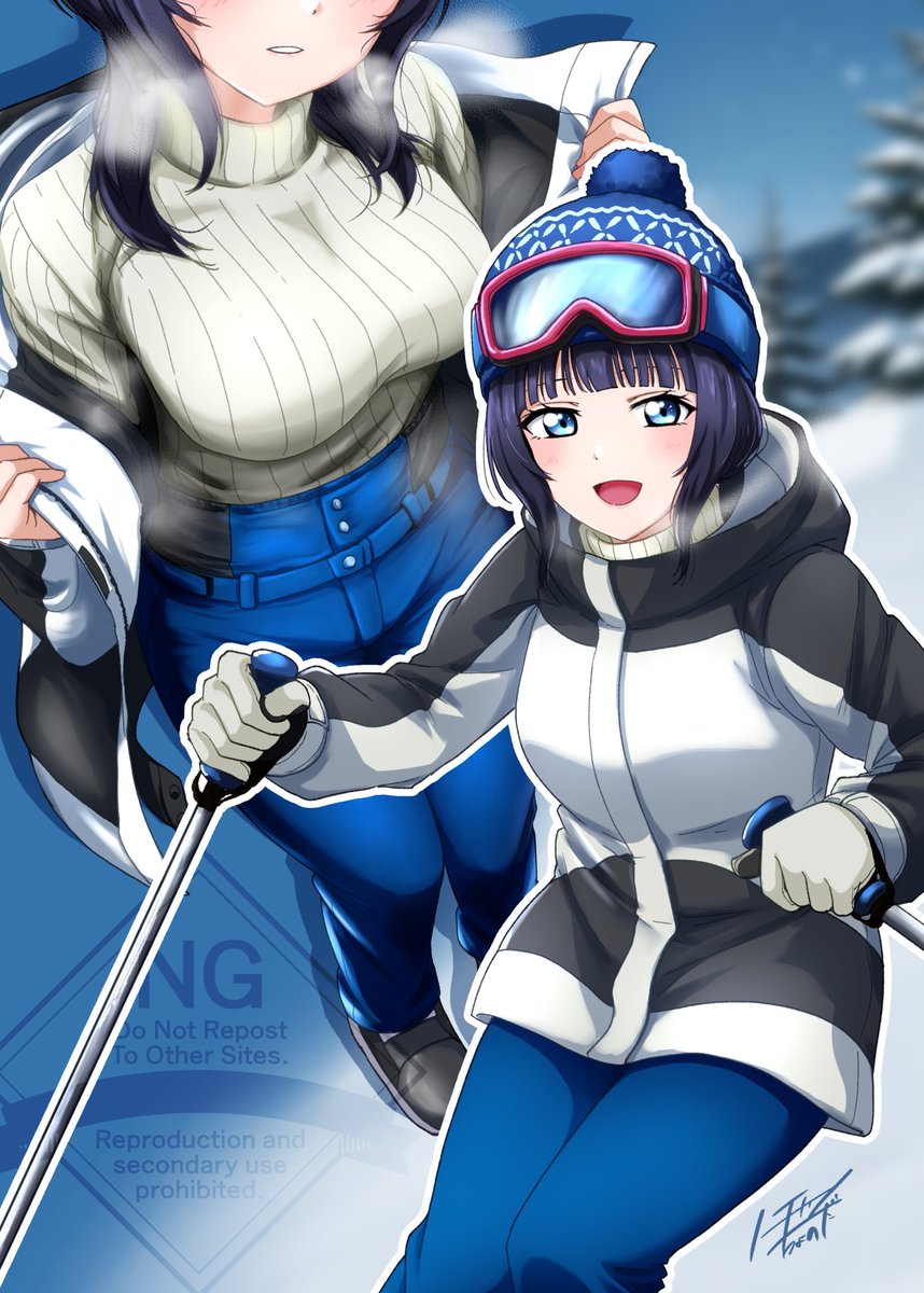 果林ちゃんとスキー行ってきたよ❄ #虹ヶ咲