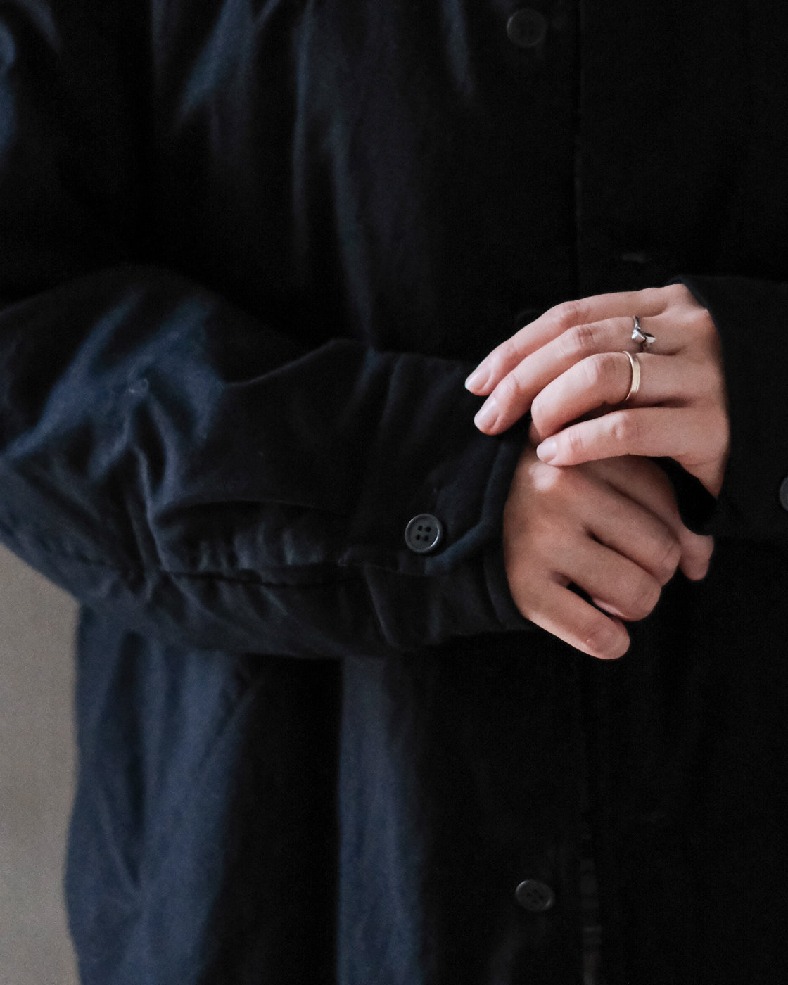 ダウンシャツ スタンドカラー col.Black | PEOPLE | ピープル