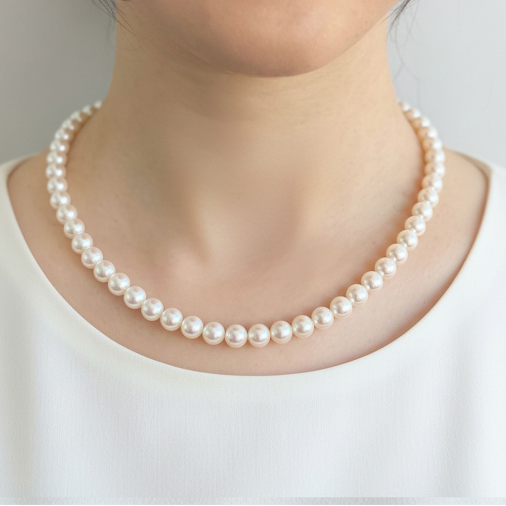 ベビーパール サイズ約3.5~4ミリ シルバークラスプ ネックレス