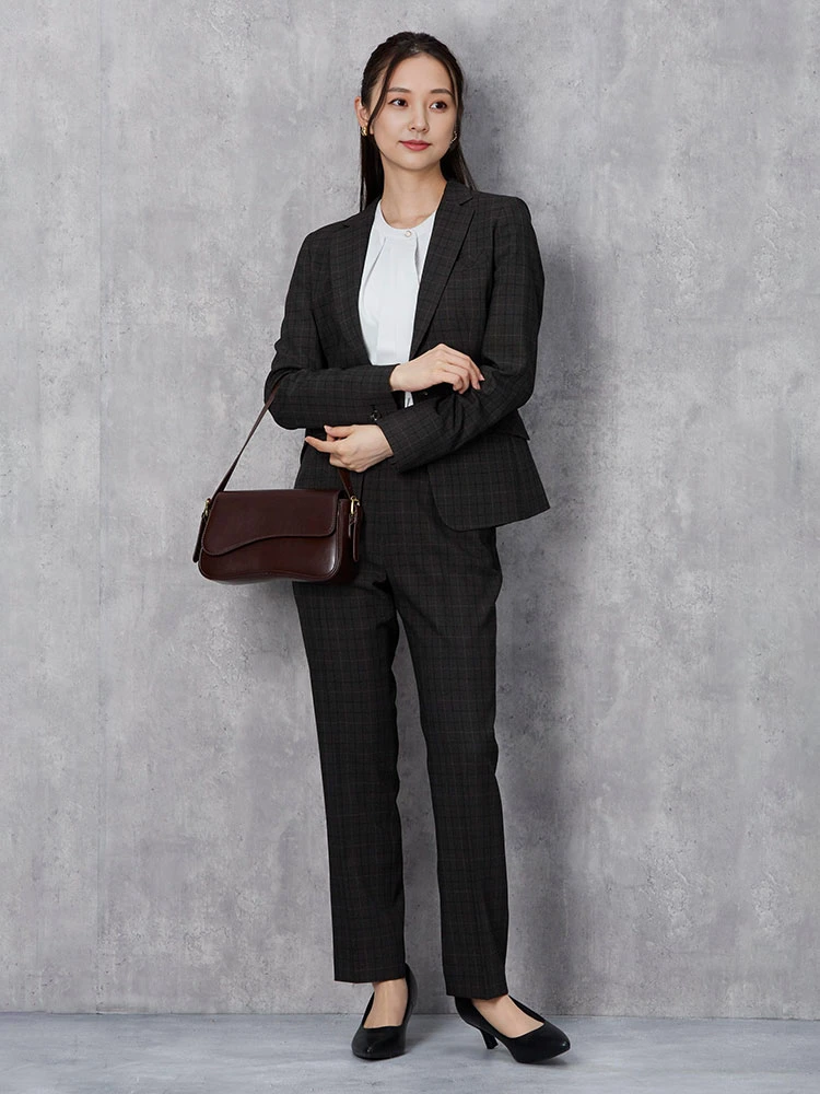 ブラウン グレンチェックスーツ ジャケット ネイビー/ブラウン | P.S.