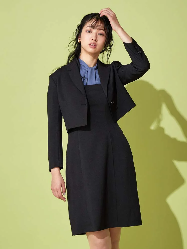 シロクロ ジャンパースカート ワンピース ブラック/千鳥 | P.S.FA公式通販