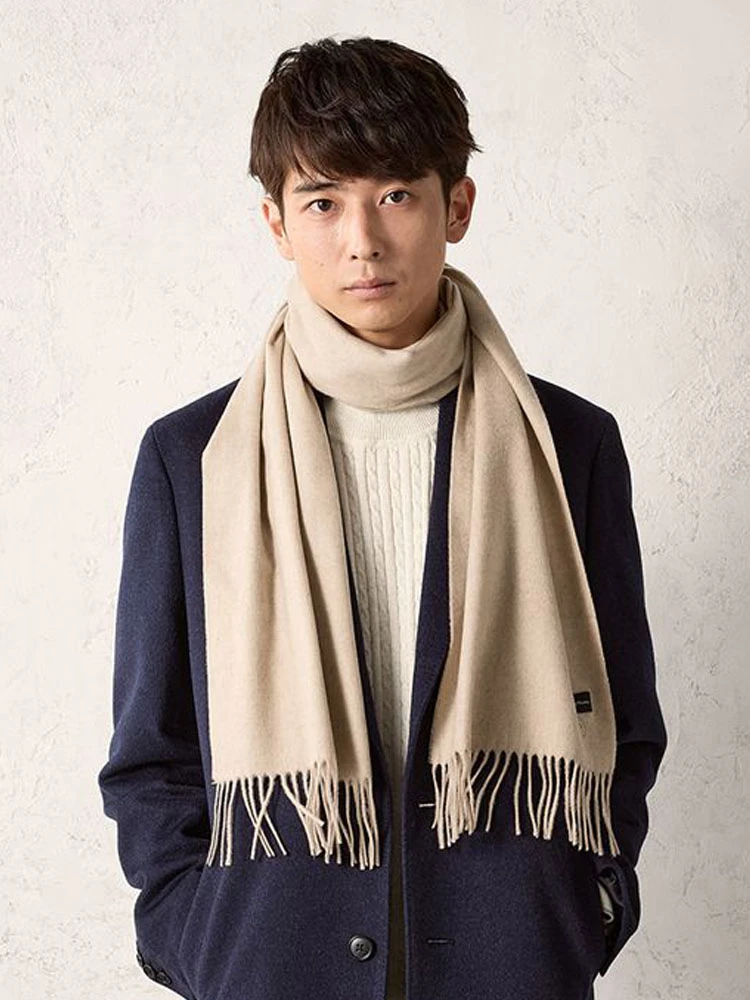 ベージュ インポート【V.FRASS（ヴィフラース）】無地マフラー