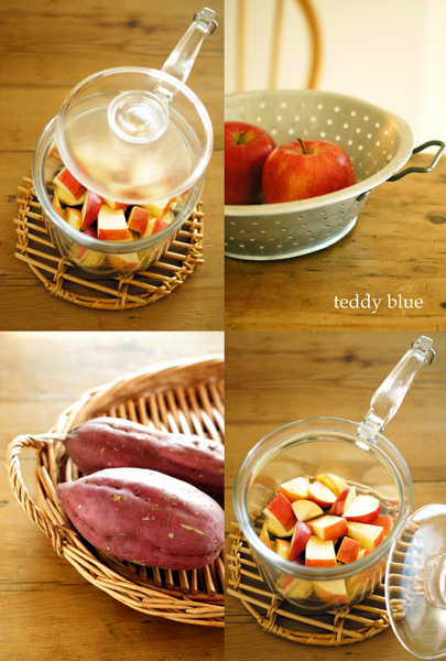 old pyrex flameware オールドパイレックスのソースパン : teddy blue