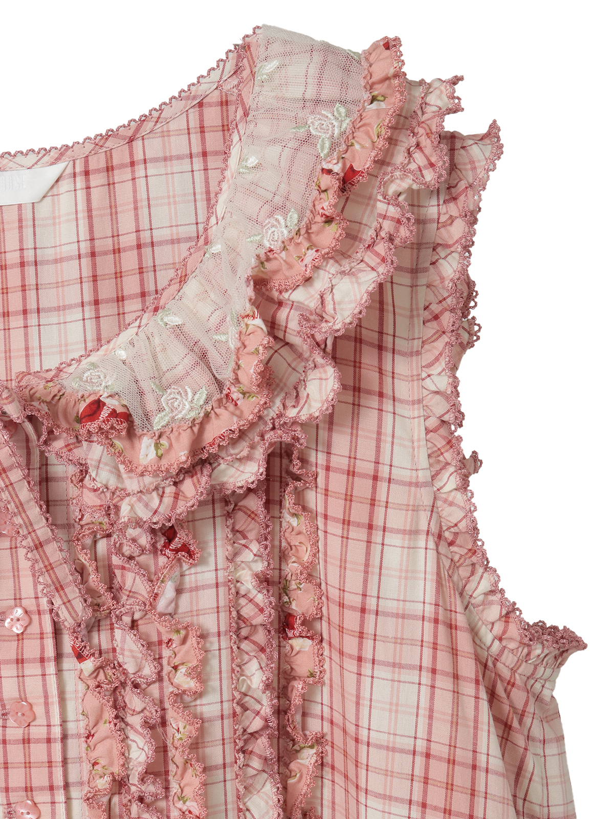 ローズレース使いミックスパッチワークワンピース｜ピンクハウス