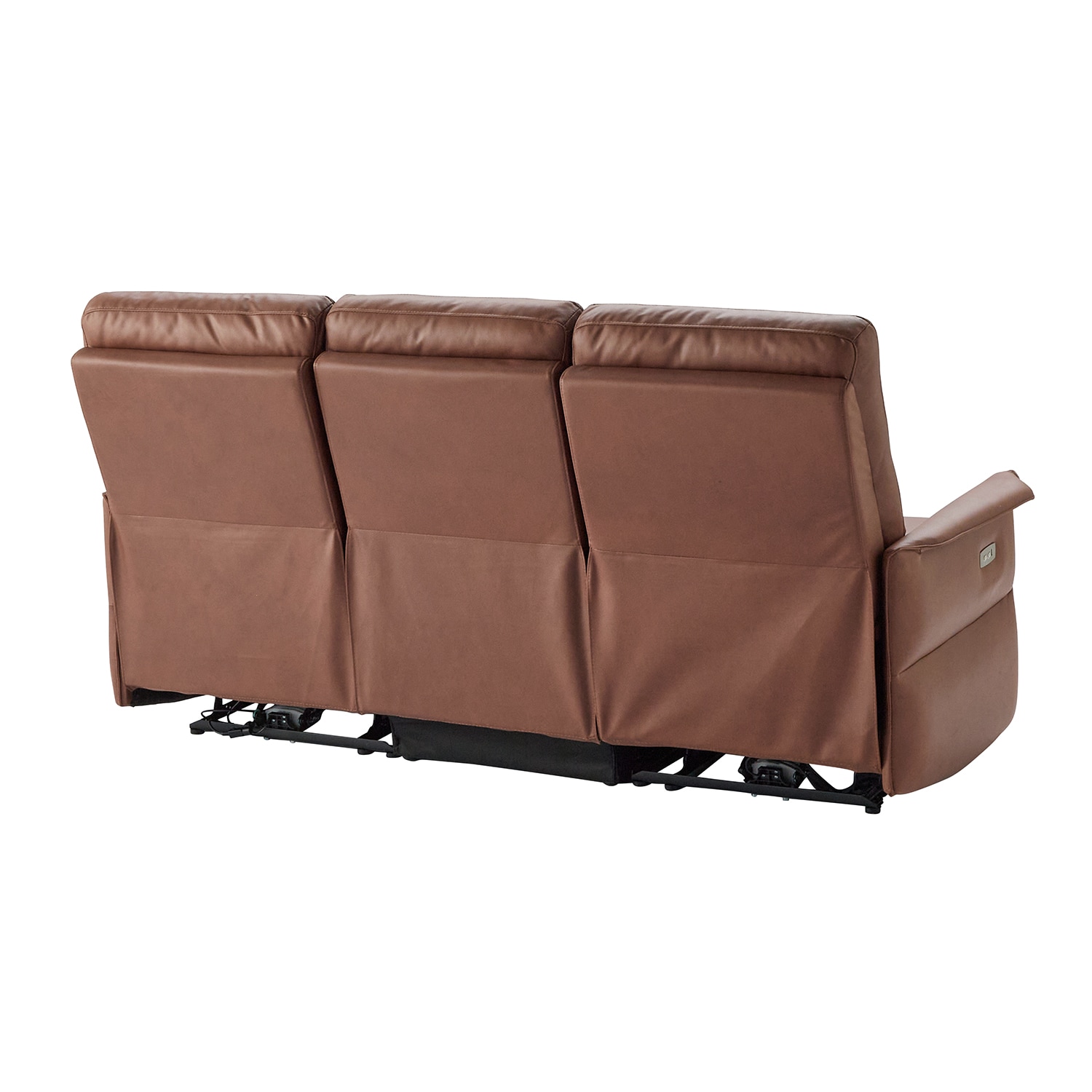 レザー調電動ハイバックリクライニングソファー ＜USBポート付／3人