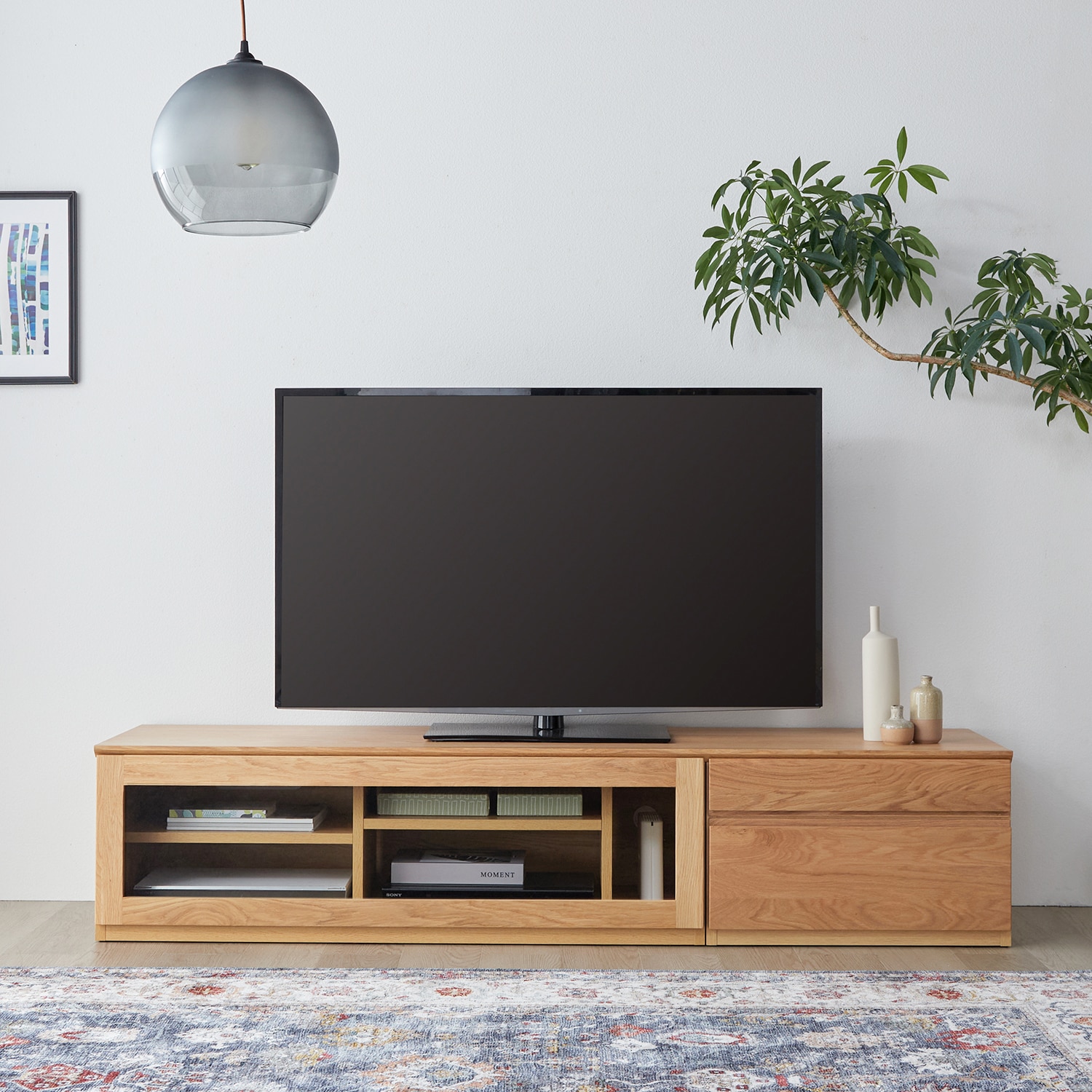 オーク材のユニットテレビ台【ASTER】 ＜幅60cm／幅90cm／幅120cm