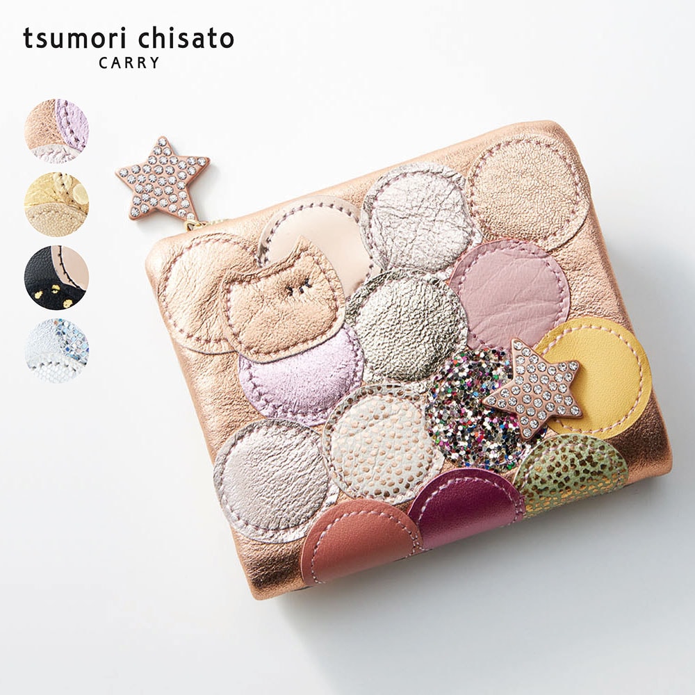 ネコモチーフ本革マルチドットミニ財布【日本製】(tsumori chisato