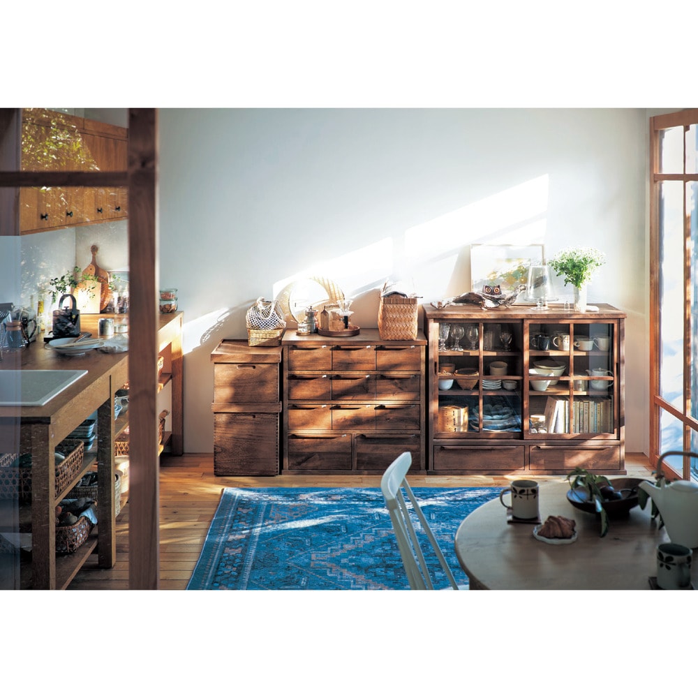 あたらしくて懐かしい。水屋箪笥風引戸キャビネット ＜幅80／幅110cm