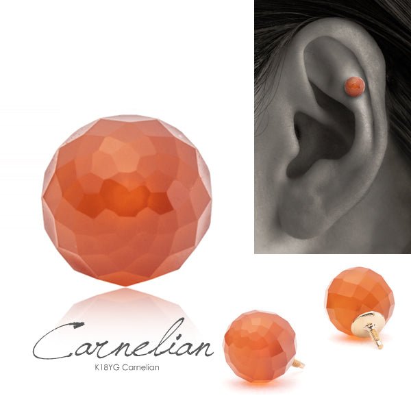 K18 ミラーカットボール 軟骨ピアス ボディピアス パーツ│16G/14G対応