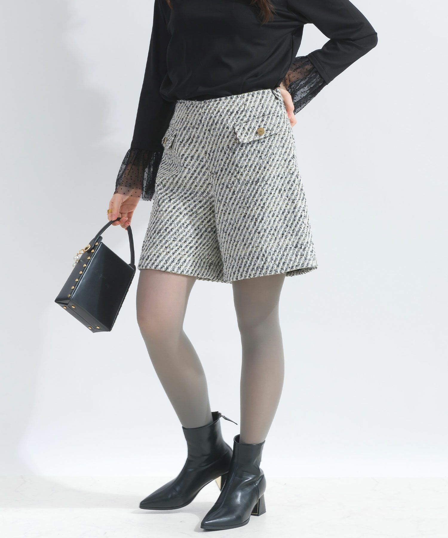 セットアップ可能】ツイードキュロットパンツ | PICCIN (ピッチン