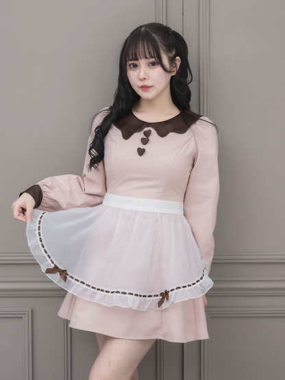 melty chocolate フリルエプロンワンピース – pium