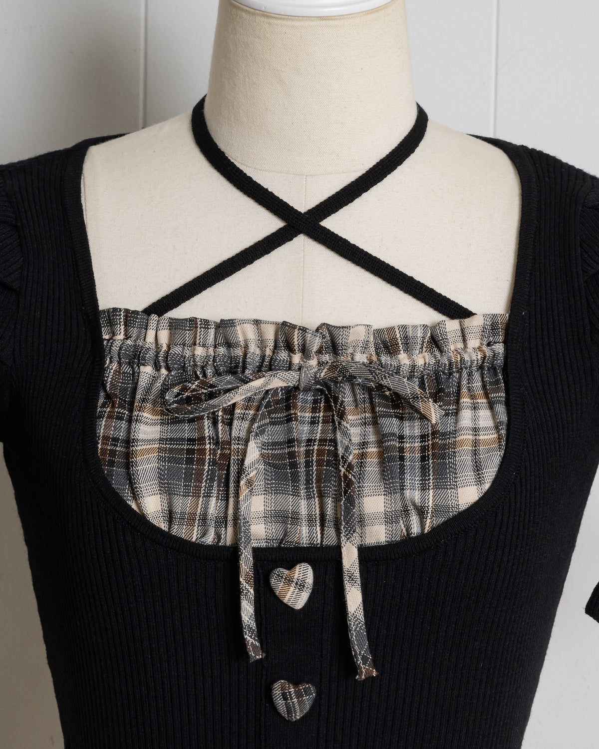 ヨーク切替ハートボタンニット – pium