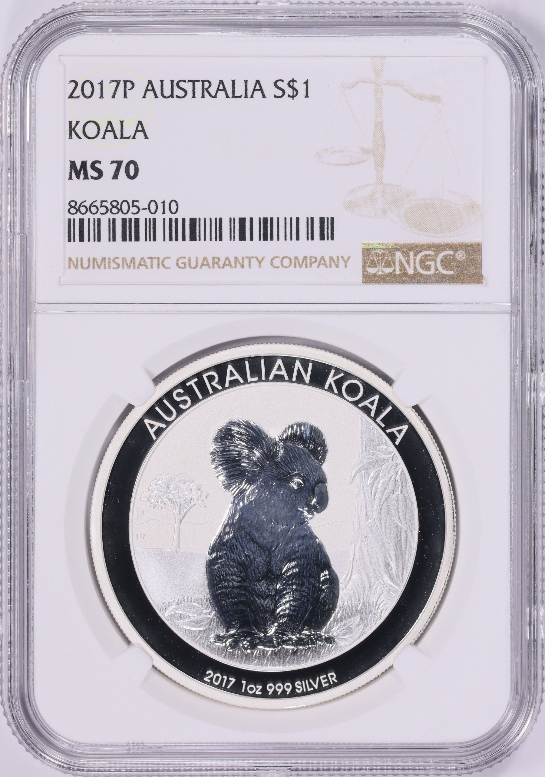 Australia 2017-P Silver Dollar Koala KM-3388 NGC MS-70 (Item