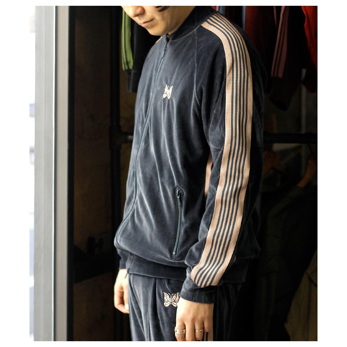 ニードルズ NEEDLES ベロア リブカラー トラックジャケット Rib Collar