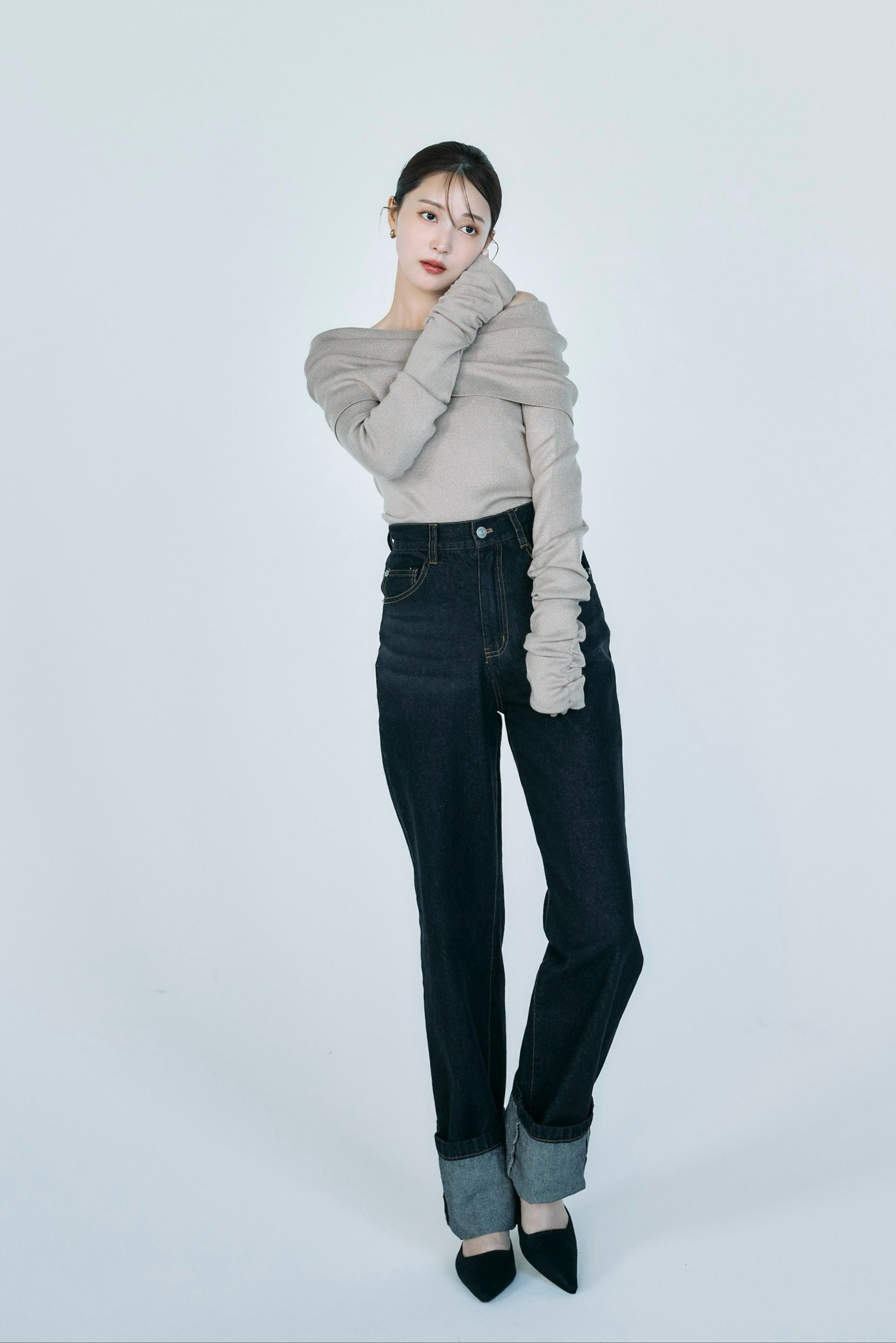 ボリュームオフショルダーラメニット – poláura OFFICIAL ONLINE STORE