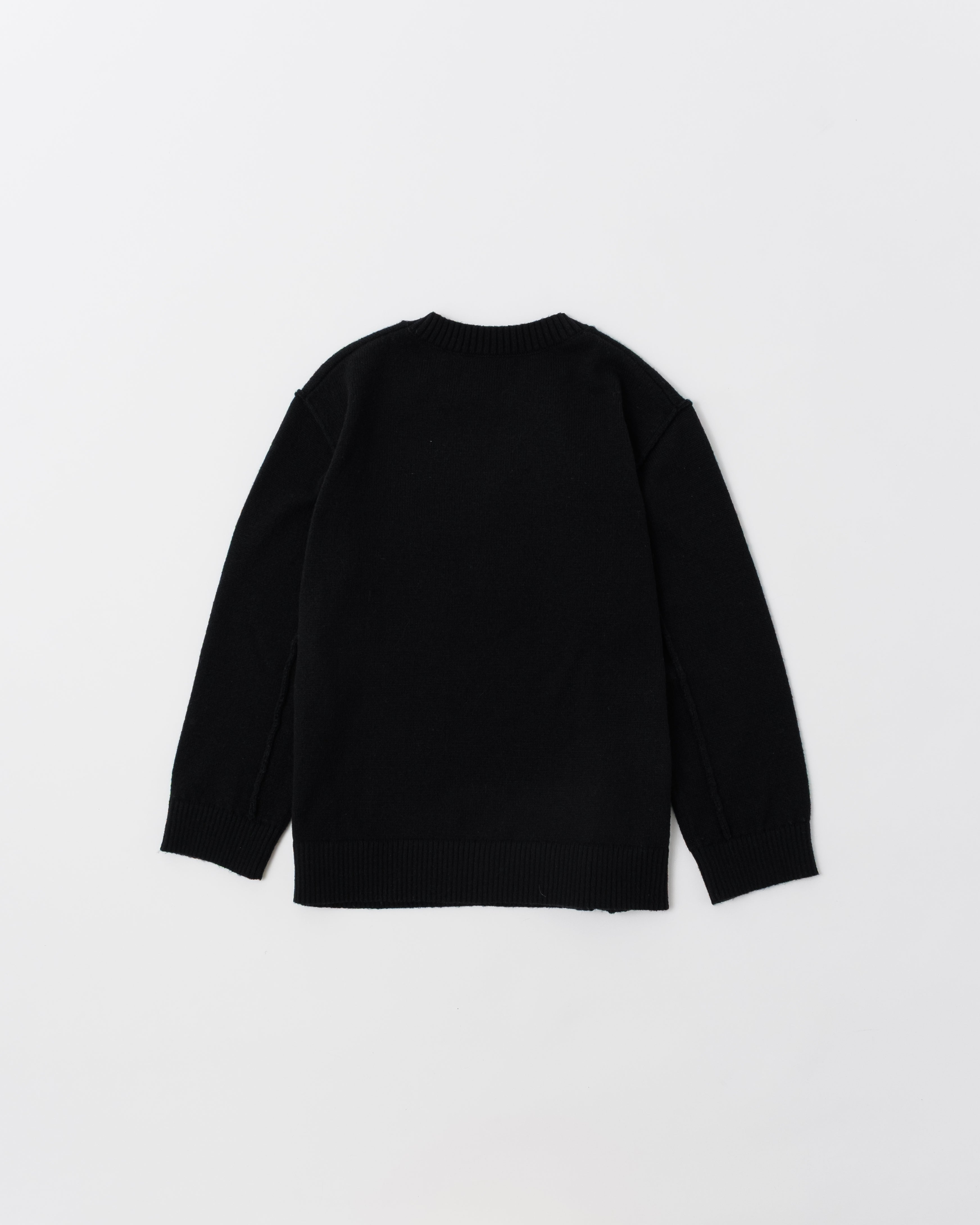 Red bouquet intarsia knit (black)