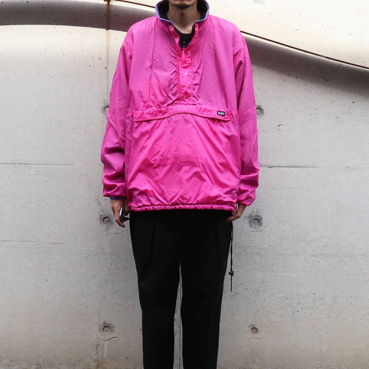 POST JUNK / 80's PATAGONIA USA製 ピンク×ネイビー グリセードプル