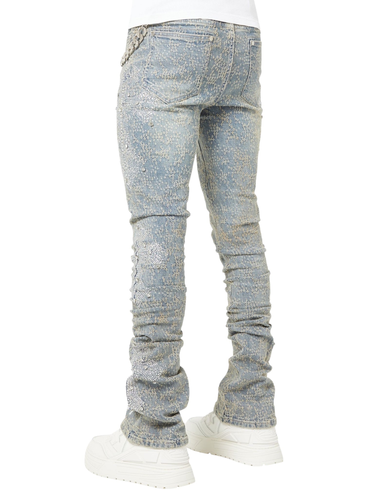 Guapi Vintage Blue Distressed Cross Denim - Probus