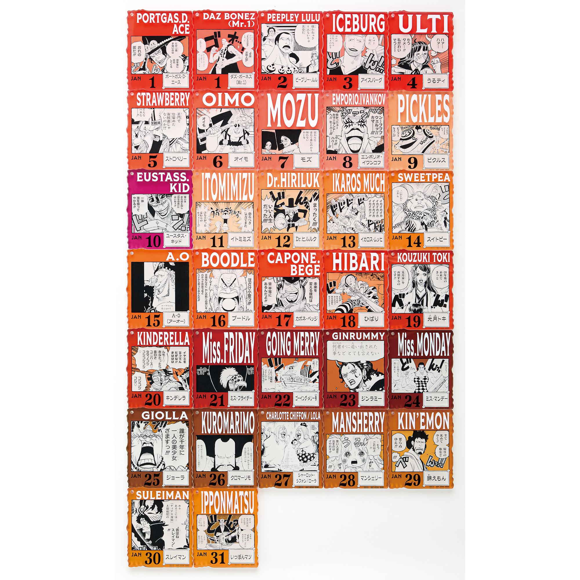 ONE PIECE BASE SHOP KUJI 366DAYS OF BIRTHDAYS (January to March