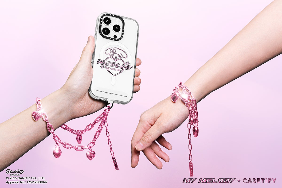 CASETiFY マイメロディーピンクハートチェーンストラップ スマホ