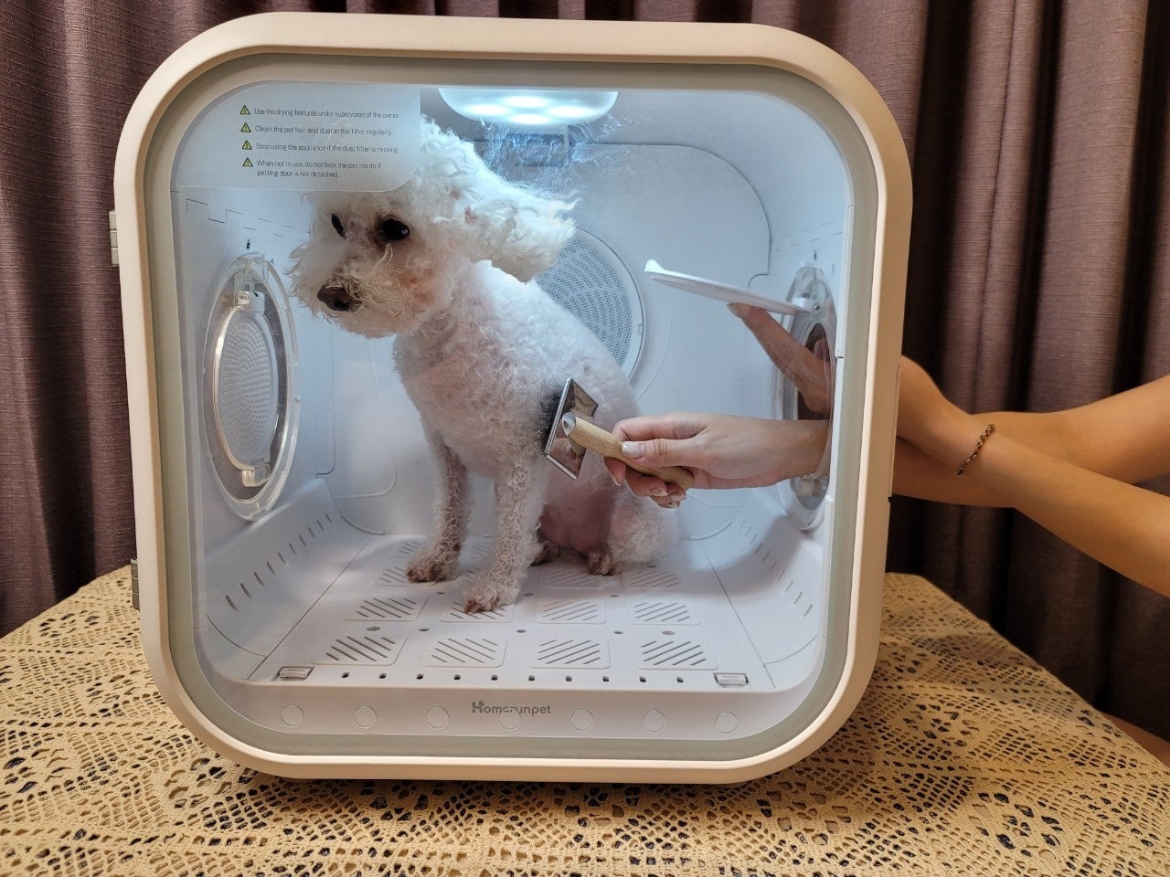 ペットの心地よさにこだわった ペット⽤ドライヤーハウス「 Drybo Plus