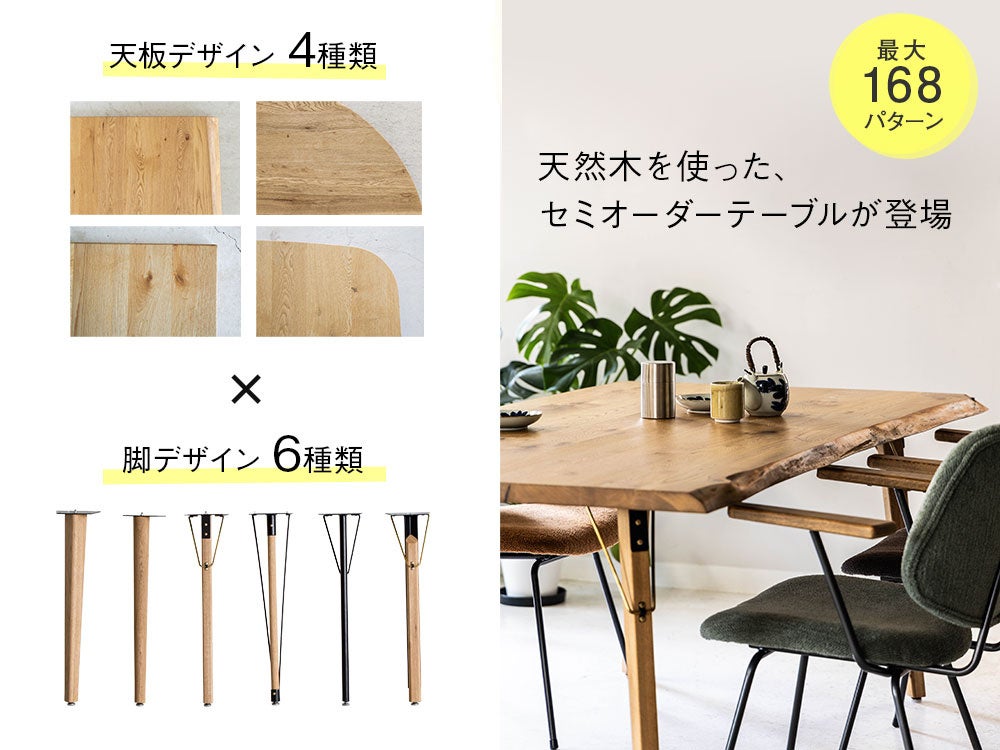 CRASH GATEで自分好みのテーブルが見つかる！160通り以上から選べる