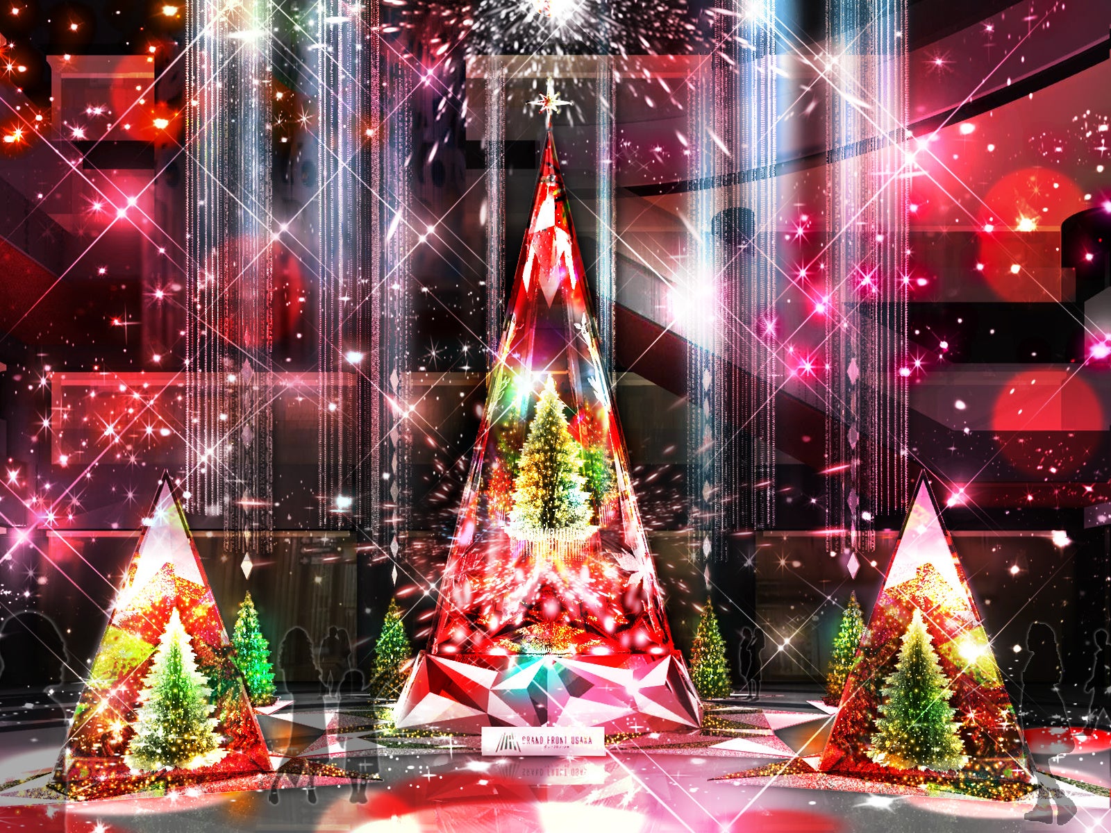 幻想的な光を放つグランフロント大阪のクリスマス！高さ約10mのツリー