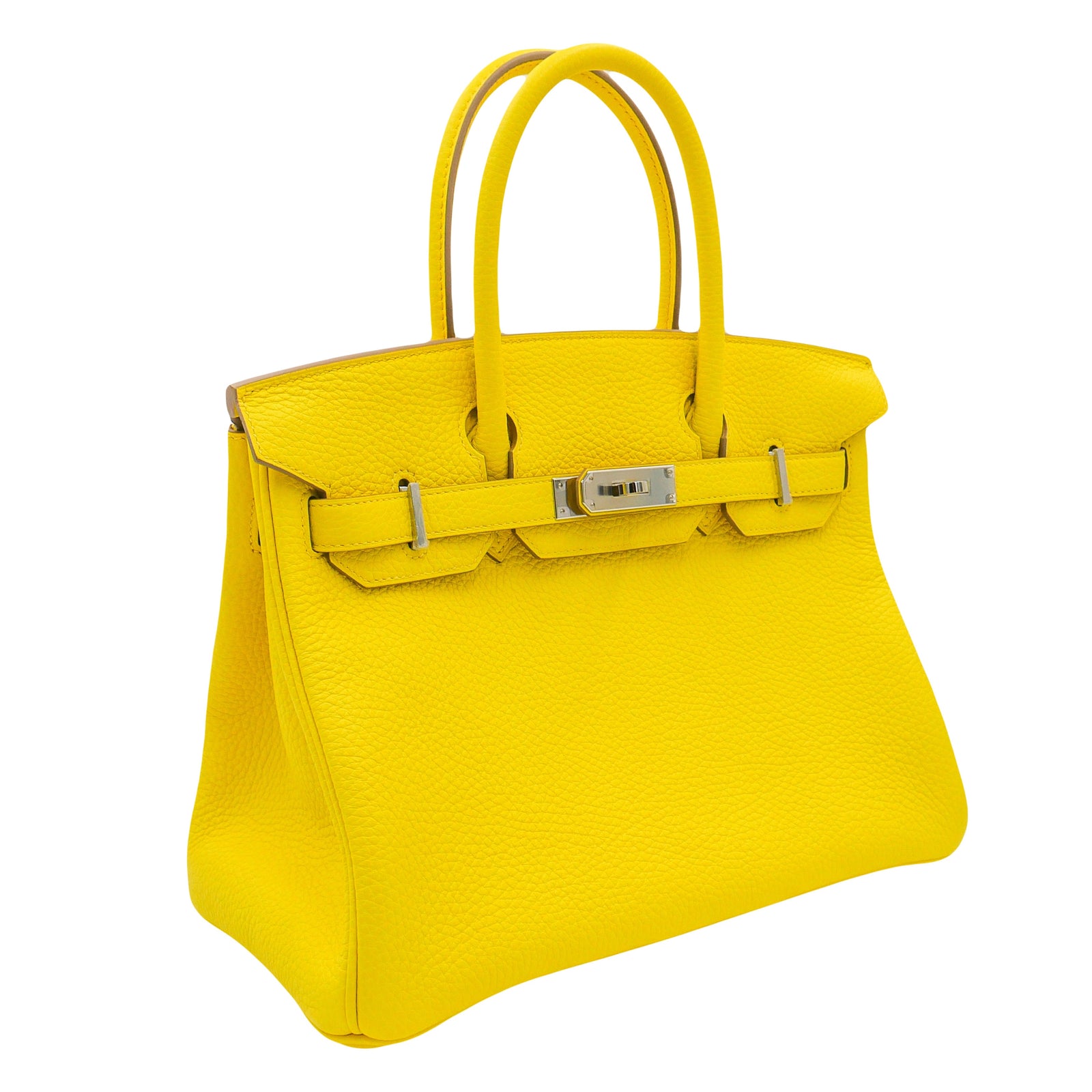 Hermès 30cm Birkin Lime Clemence Leather Palladium Hardware