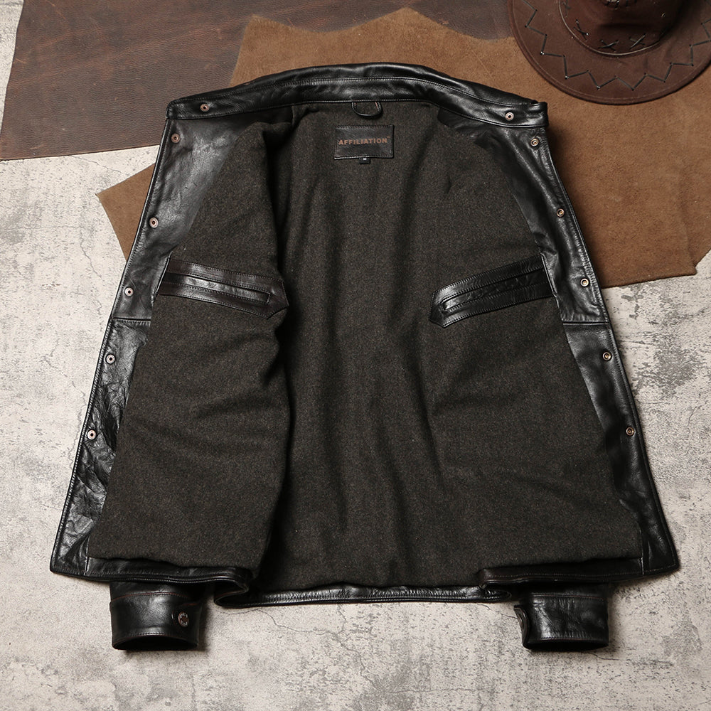 △ヴィンテージ復刻型 茶芯カウレザー カーコート▽S～4XL – quietman