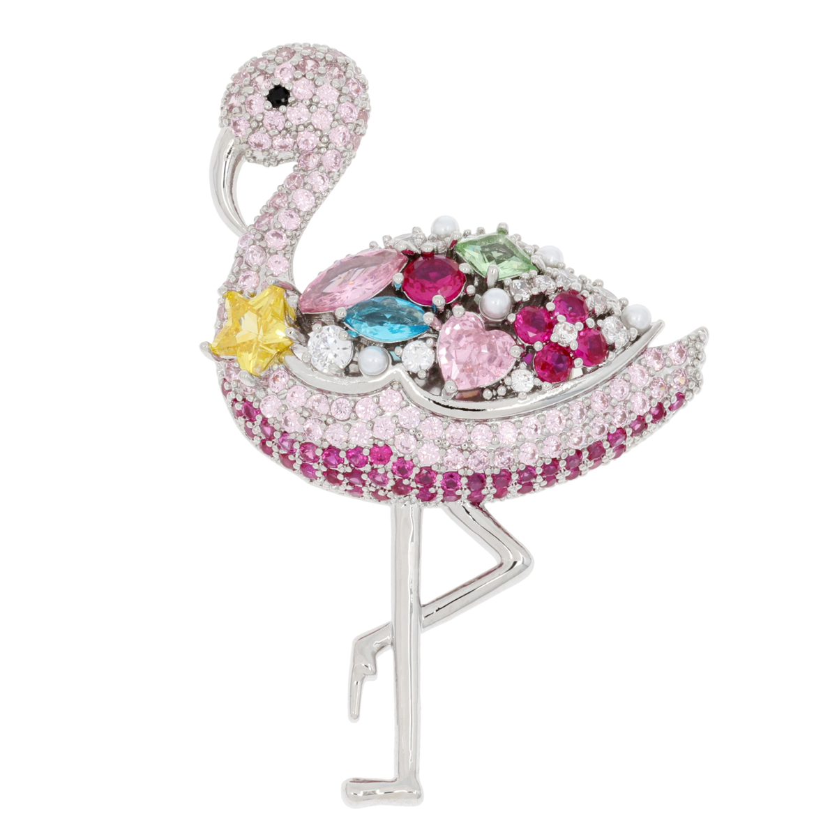 JinkaNezu トロピカルマグネットブローチ[ピンクフラミンゴ