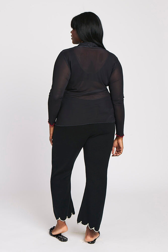 Black Mesh Long Sleeve Turtleneck - Seafood Tower | Rachel