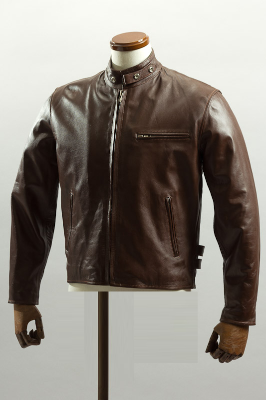 シングルライダースジャケット ブラウン カウレザー、ライダース