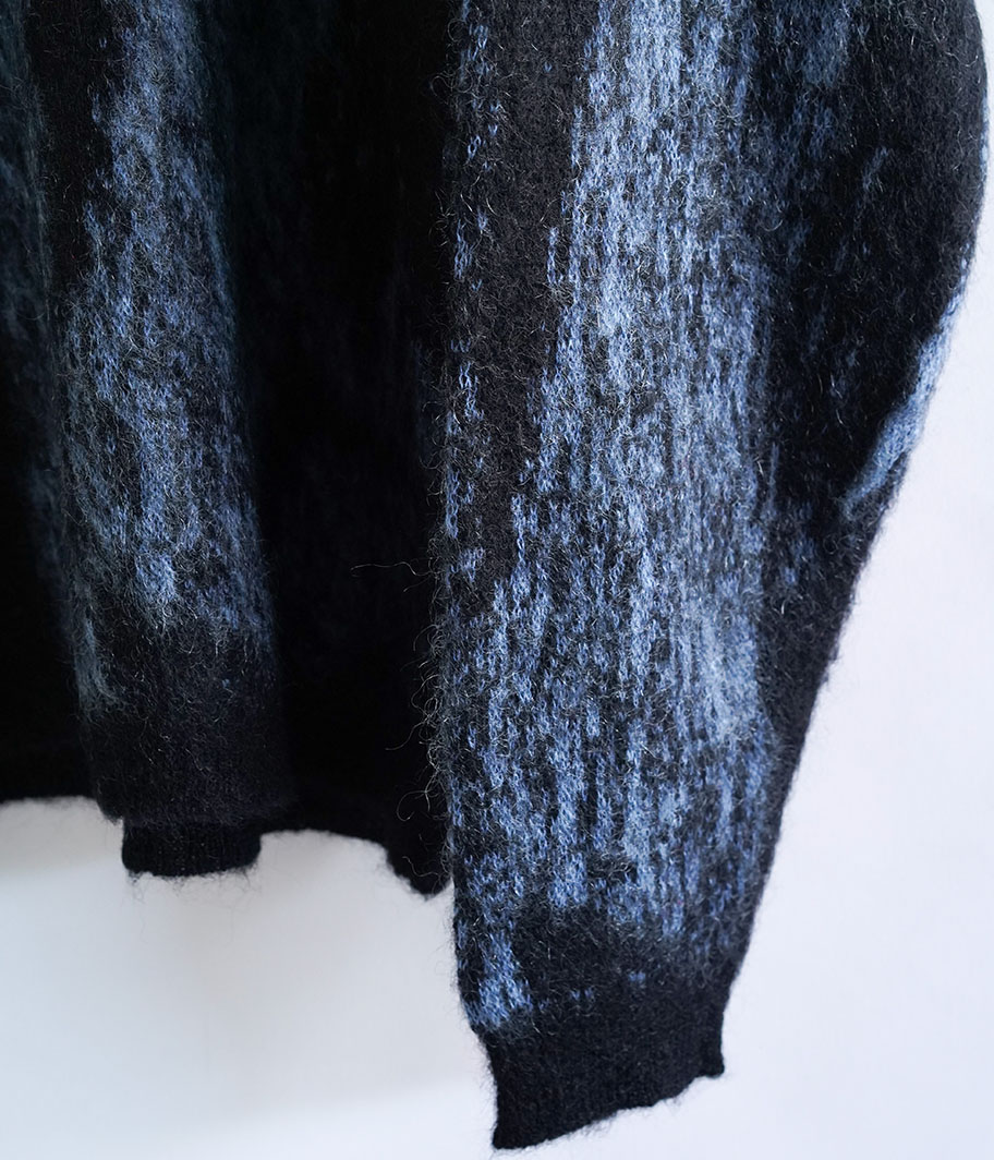 YOKE JACQUARD MOHAIR SWEATER [BLUE] - Fresh Service NECESSARY or