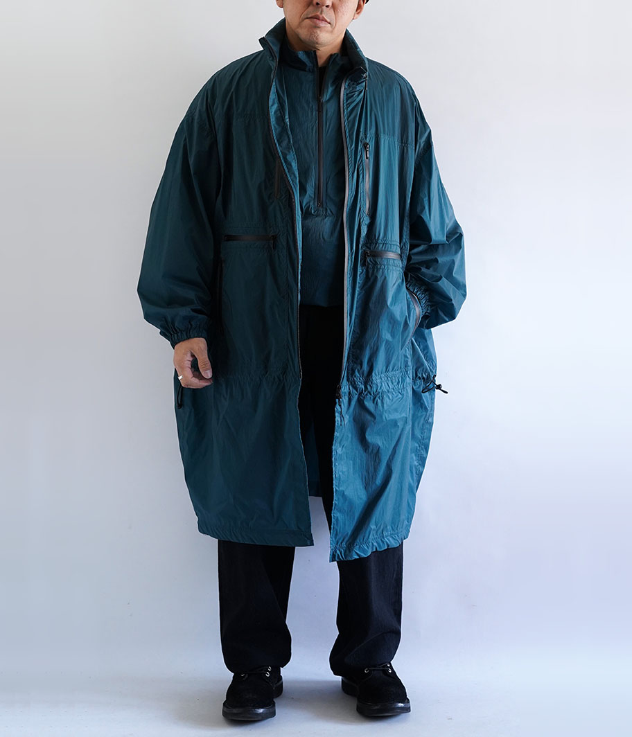 YOKE NYLON UTILITY OVER COAT [PEACOCK BLUE] - Fresh Service