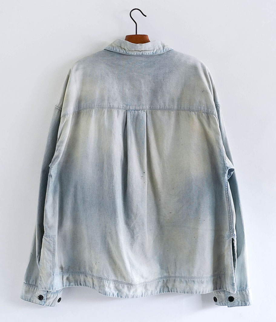 ANCELLM CHAMBRAY SHIRT JACKET [INDIGO] - Fresh Service NECESSARY