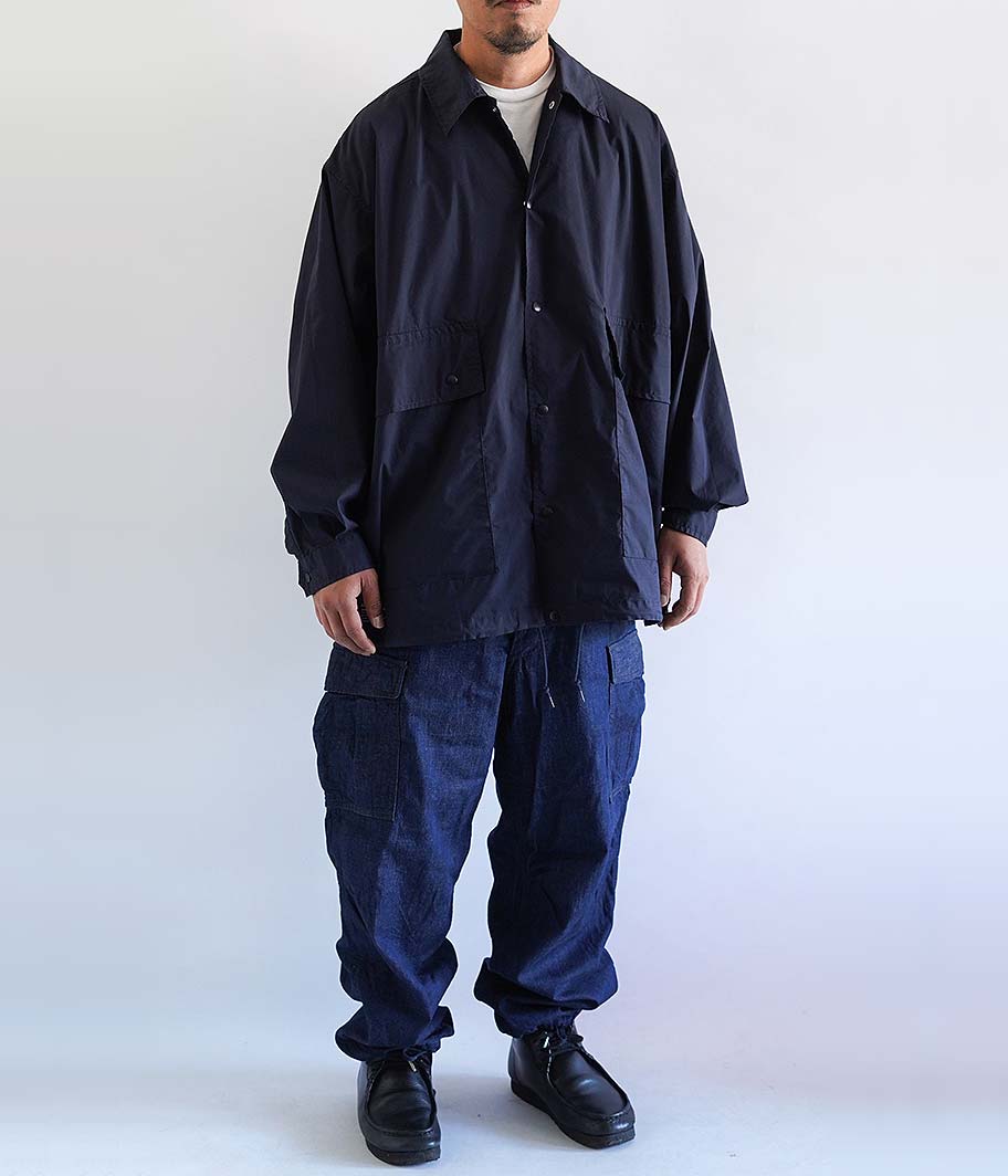 Fresh Service SIDE POCKETS STRETCH OVER SHIRT [NAVY] - Fresh