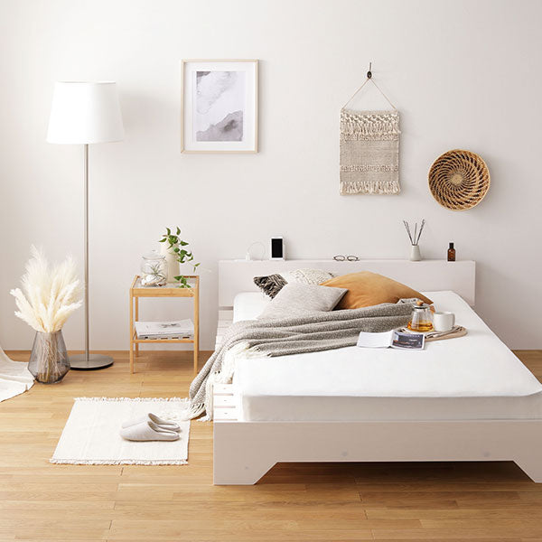 天然木 コンセント 棚付き フラットデザイン すのこベッド ロータイプ