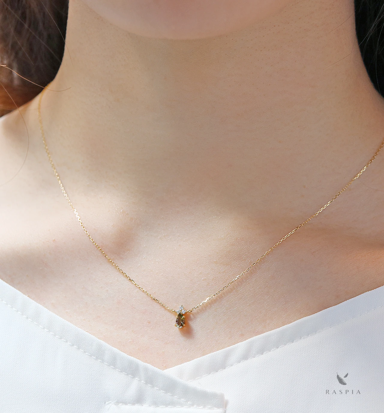 K18 カラーチェンジガーネット＆ダイヤモンドのネックレス ~Ello Lilas