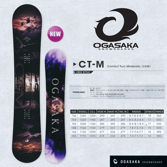 16-17 オガサカ CT-M シーティーエム OGASAKA SNOWBOARDS CTM