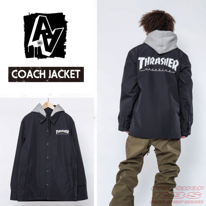 17-18 AA HARDWEAR コーチジャケット COACH JACKET /THRASHER BLACK