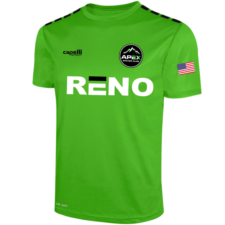 Lime Green Shortsleeve Goalkeeper Jersey – Reno APEX Soccer Club