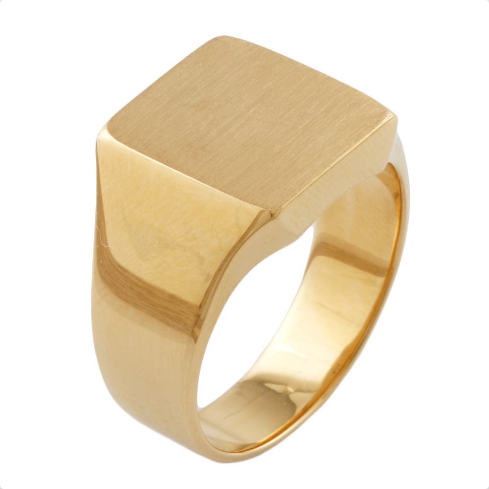 中古】 K18 リング 指輪 印台 18金 K18ゴールド ゴールド メンズ【SH