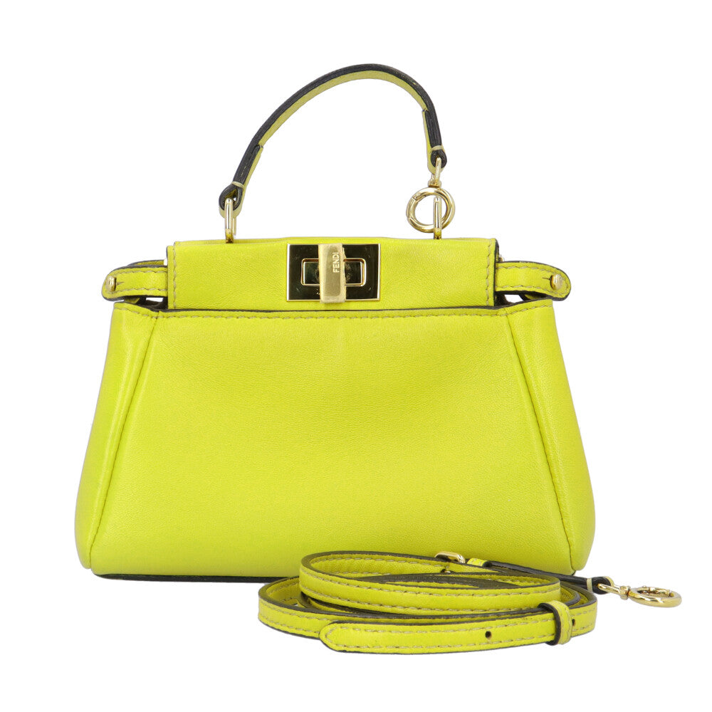 FENDI フェンディ マイクロピーカブー ショルダーバッグ レザー