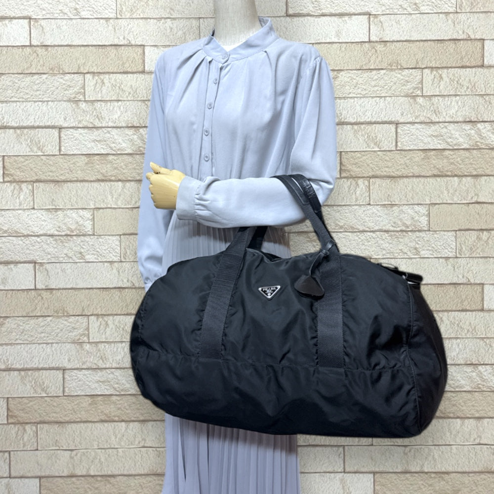 PRADA プラダ ボストンバッグ ナイロン ブラック ユニセックス 中古