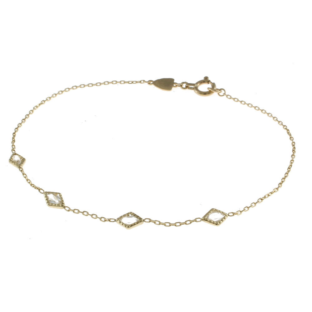 中古】 アガット agete K10 ブレスレット ホワイトトパーズ 10金 K10