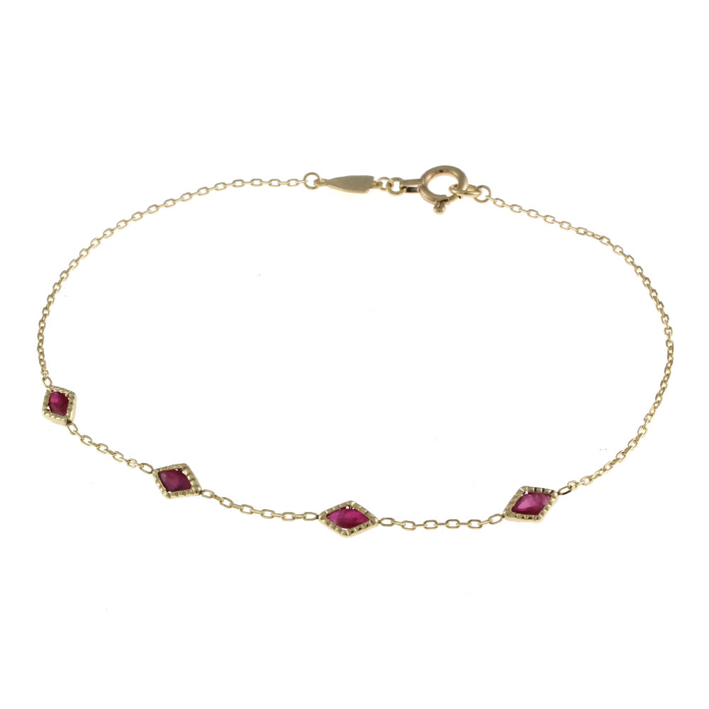中古】 アガット agete K10 ブレスレット ルビー 10金 K10ゴールド