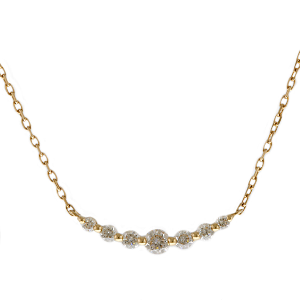 agete アガット ネックレス 18金 K18ゴールド ダイヤモンド レディース