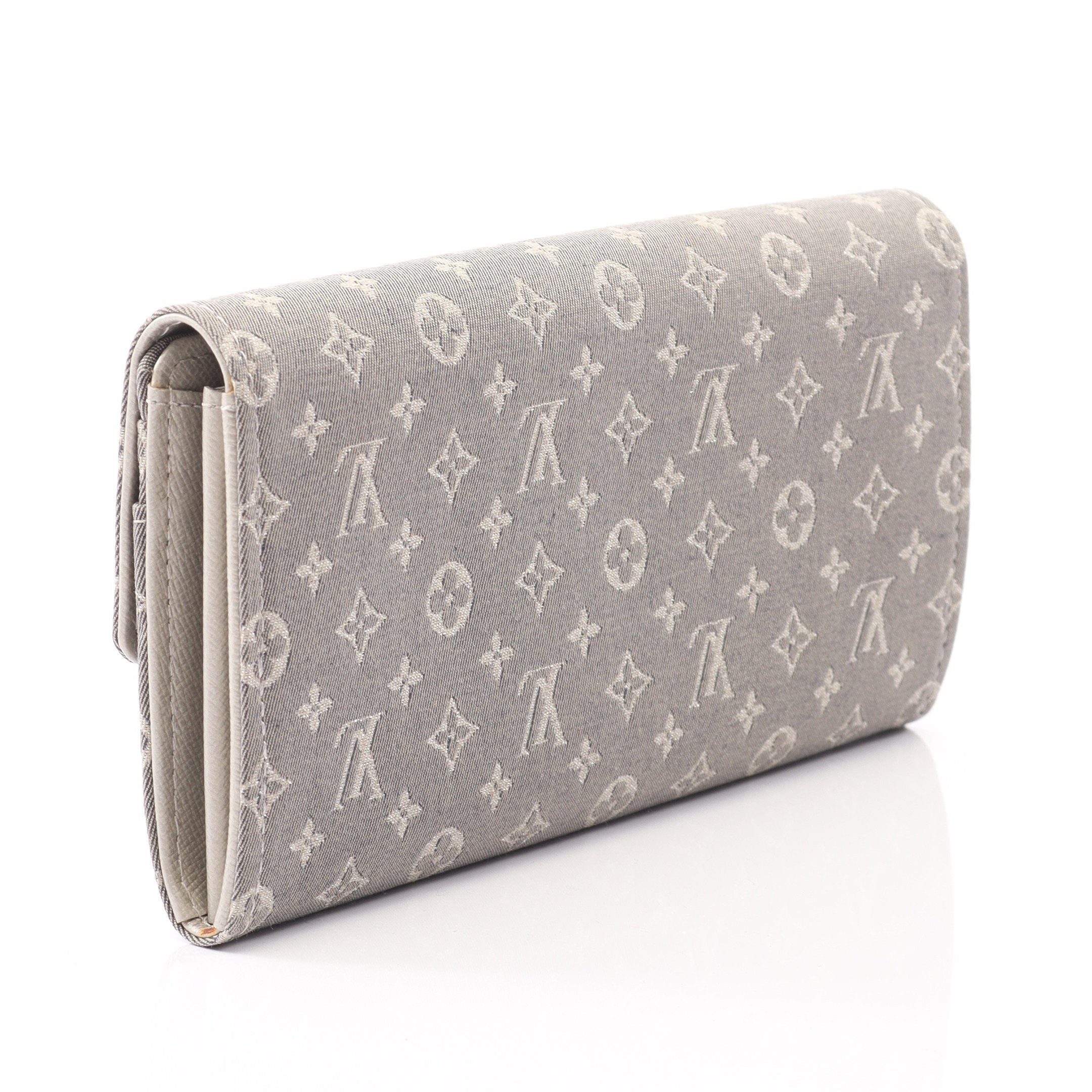 ポルトフォイユ サラ モノグラムミニラン プラティーヌ 二つ折り長財布